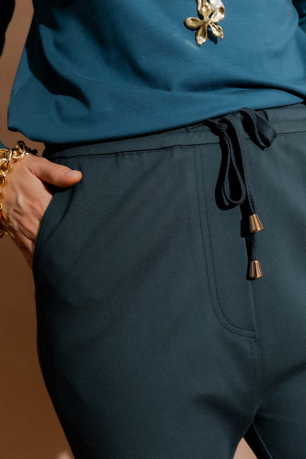 Teal Premium Ponte Jogger Pant