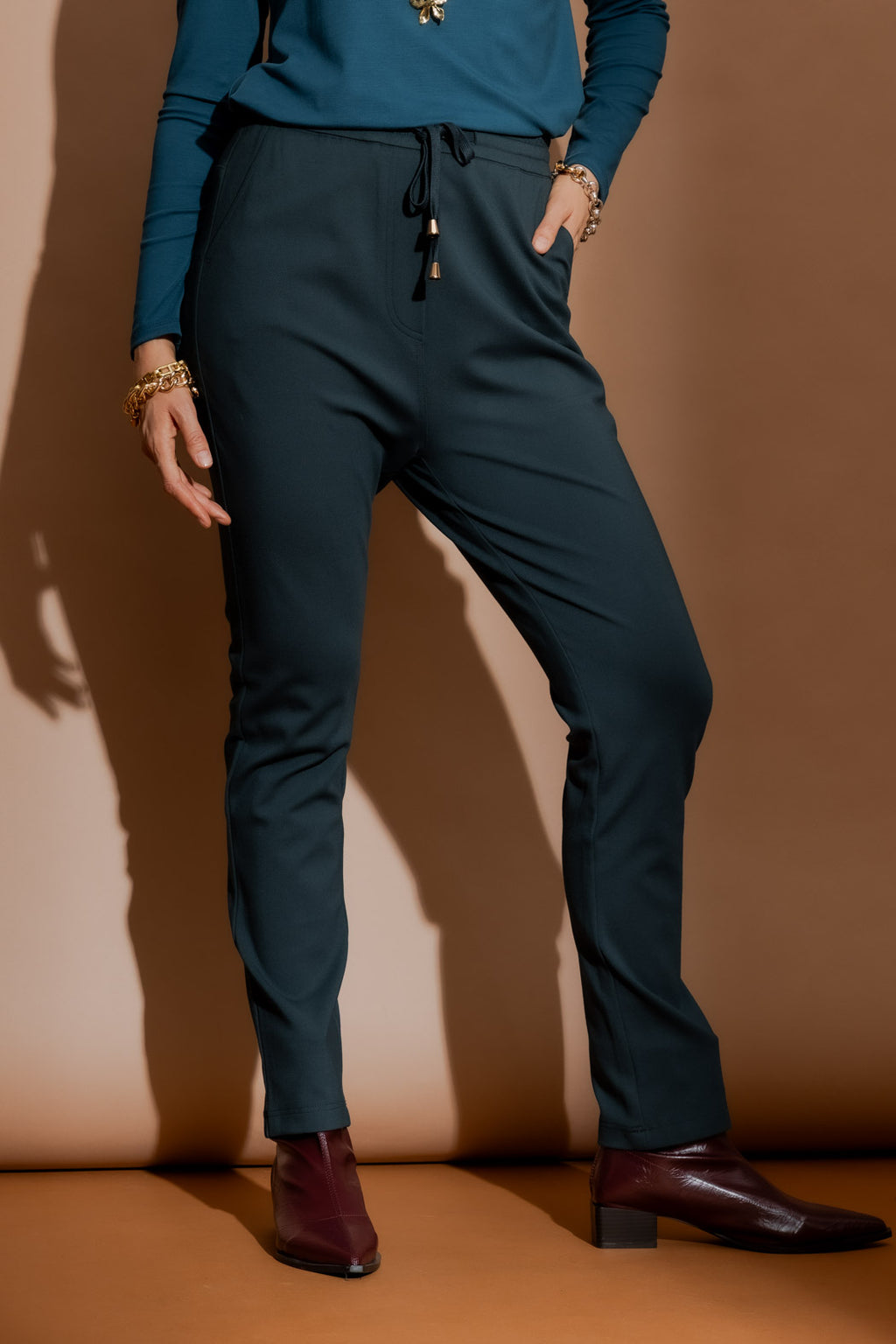 Teal Premium Ponte Jogger Pant
