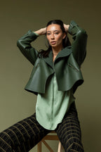 Khaki Vegan Shearling Jacket- Sale