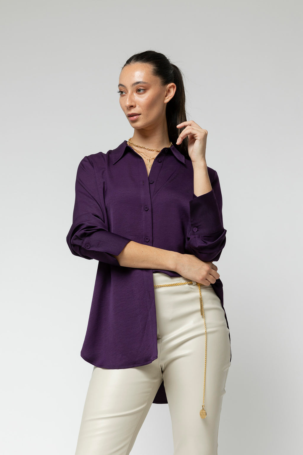 Plum Asana Silky Blouse - Final Sale
