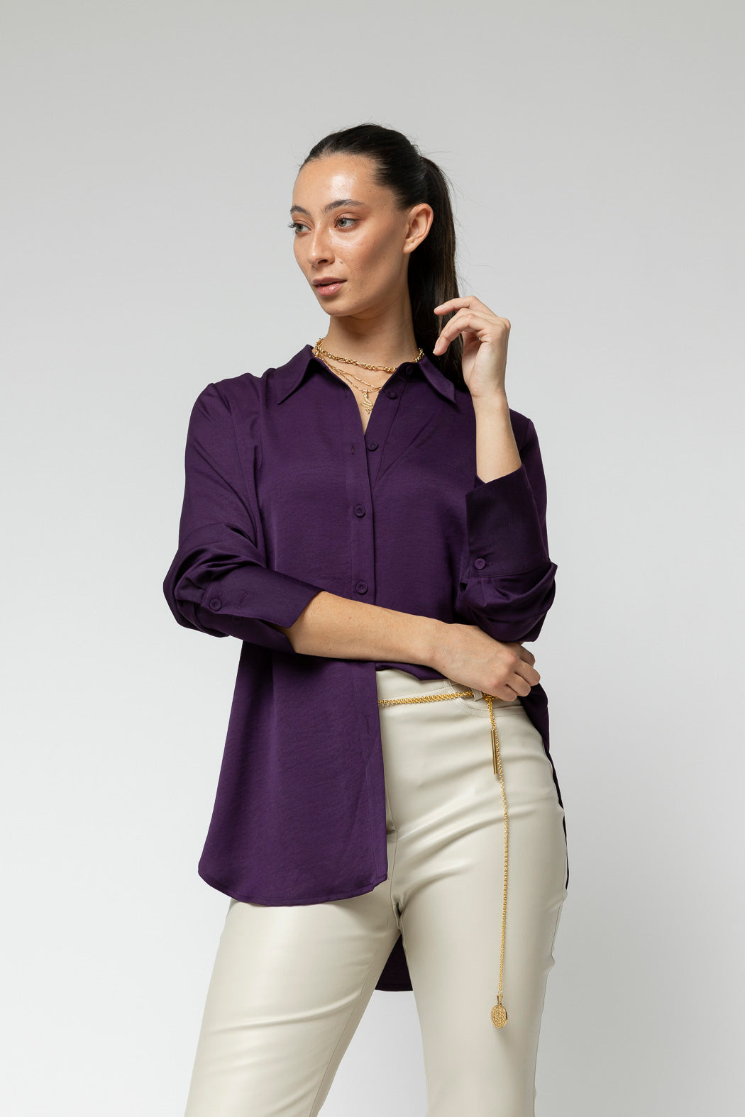 Plum Asana Silky Blouse - Final Sale