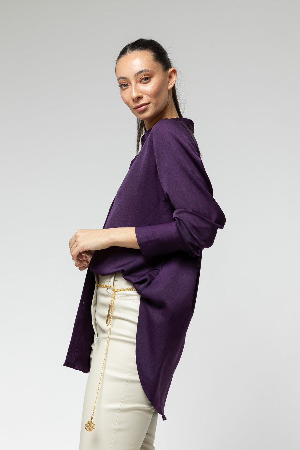 Plum Asana Silky Blouse - Final Sale