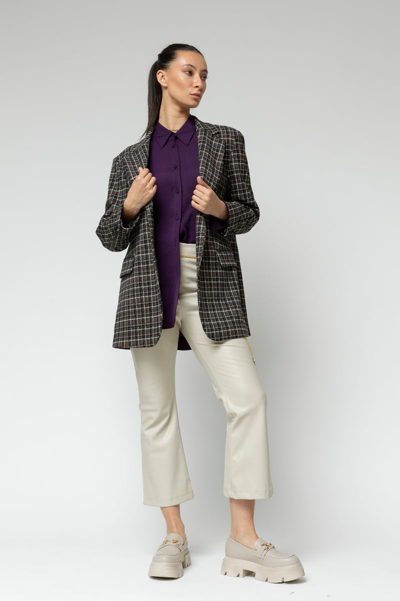 Black Check Oversized Blazer