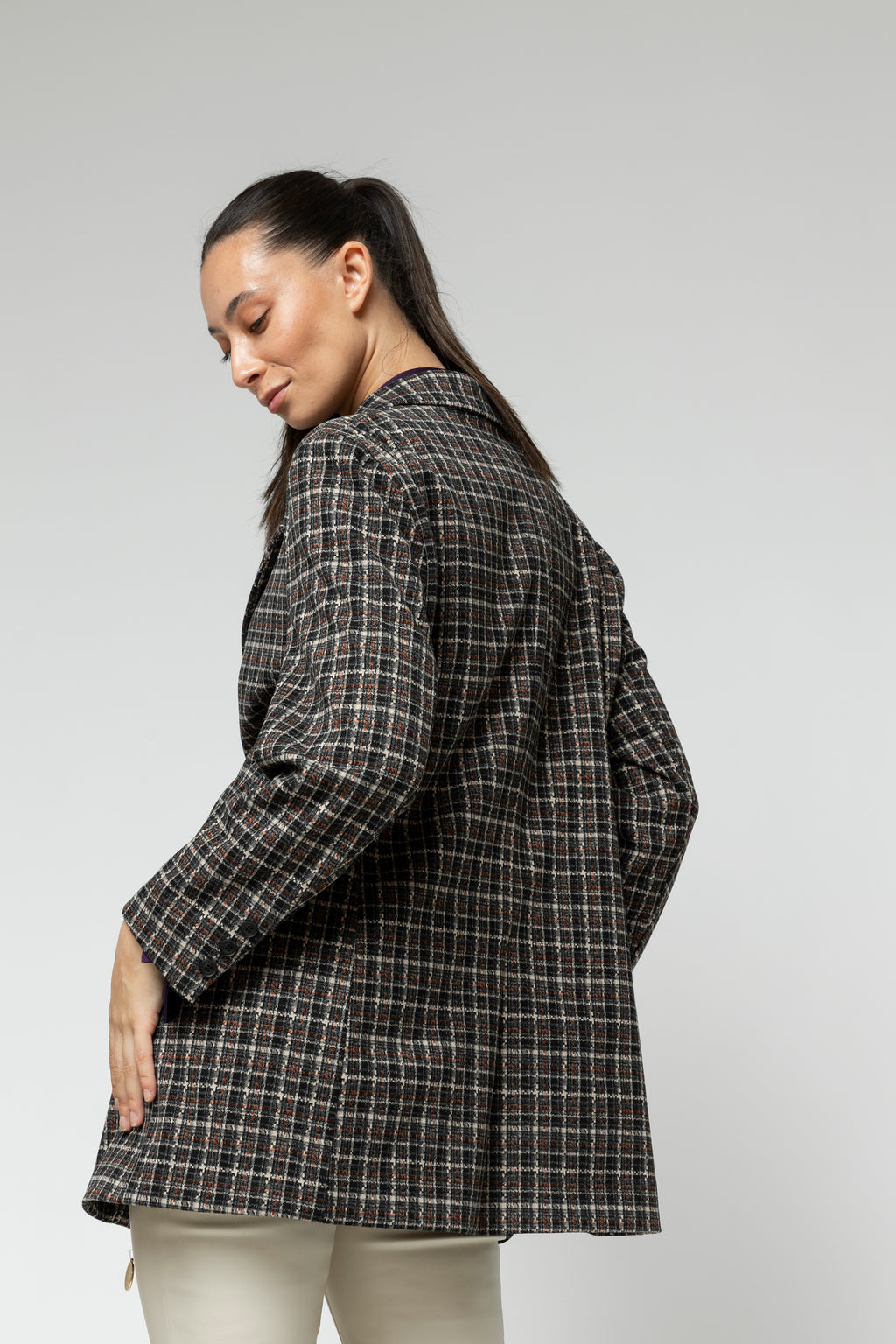 Black Check Oversized Blazer