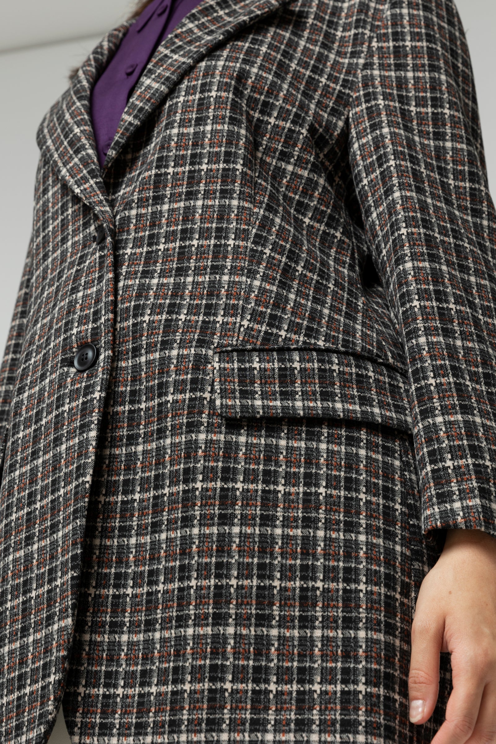 Black Check Oversized Blazer