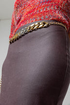 Plum Waxed Split Skirt
