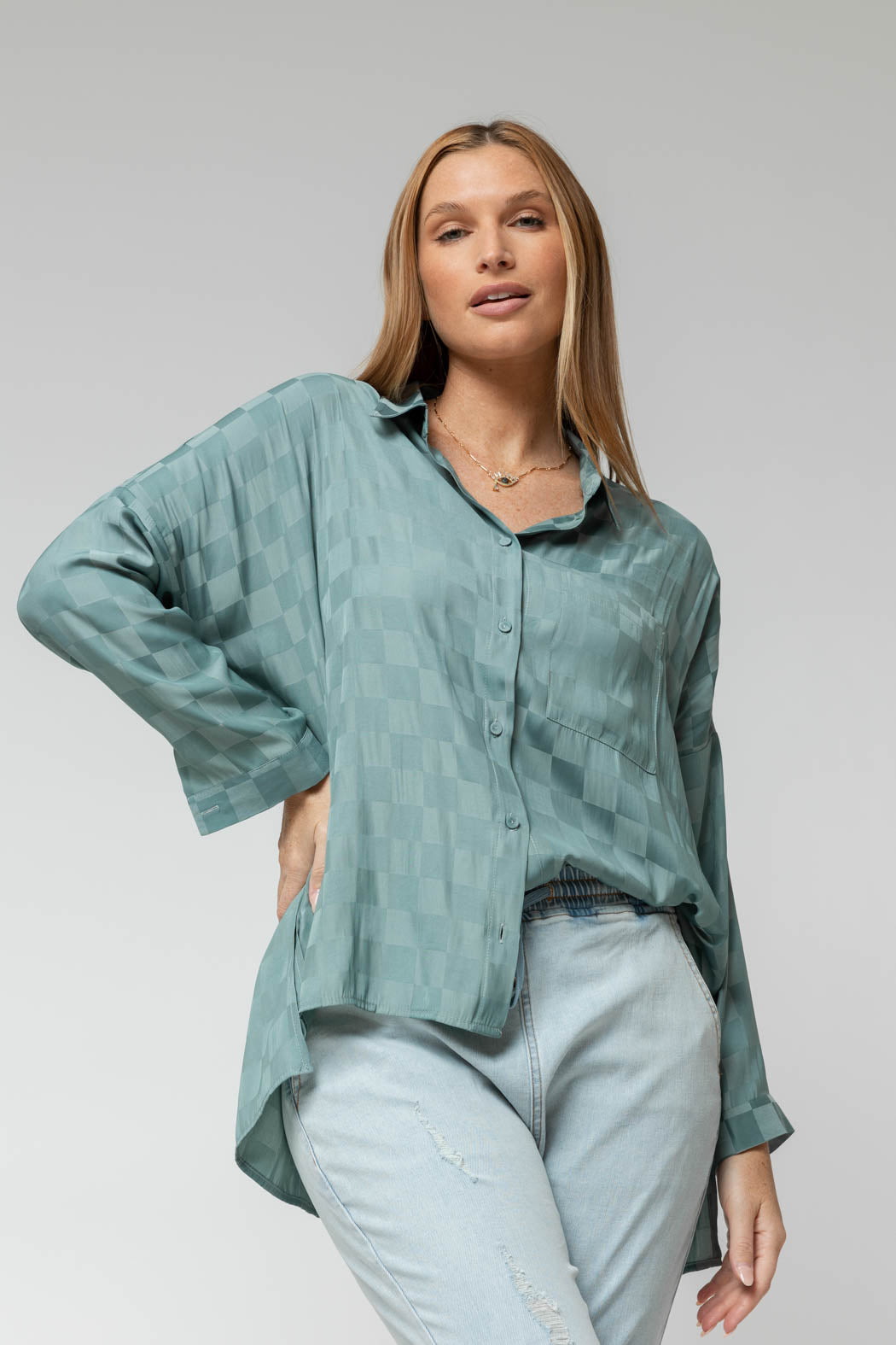 Sage Everyday Silky Shirt - Final Sale