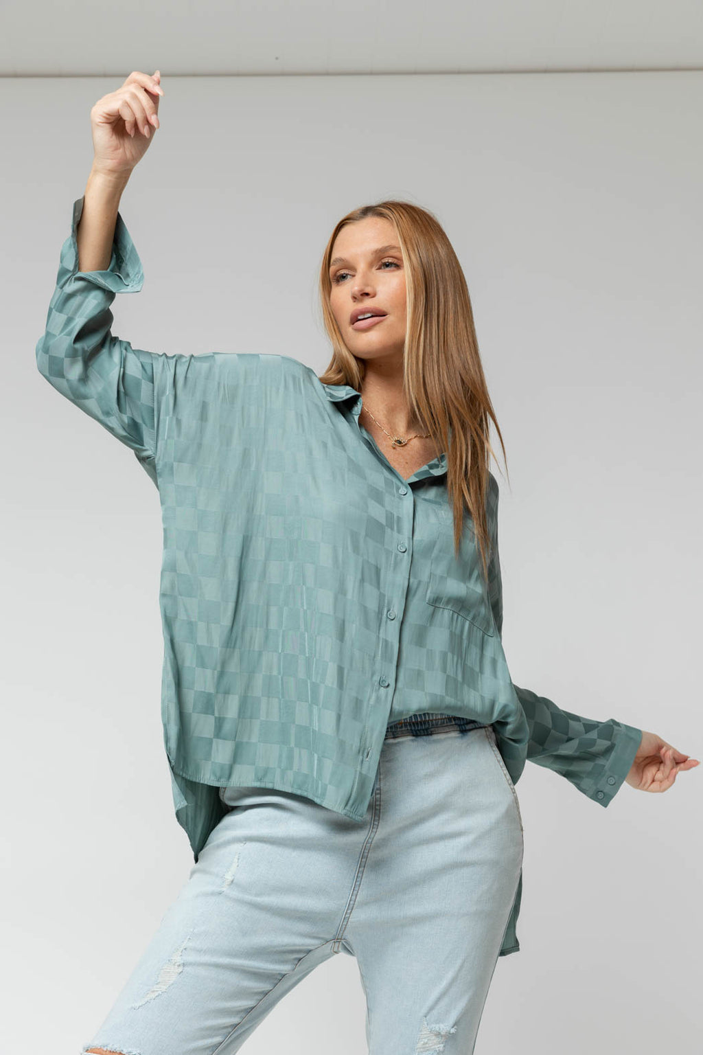 Sage Everyday Silky Shirt - Final Sale