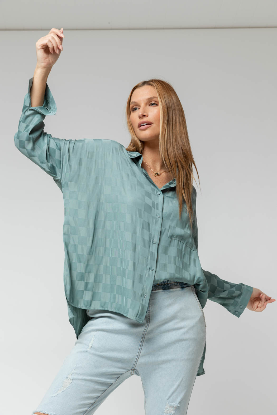 Sage Everyday Silky Shirt - Final Sale