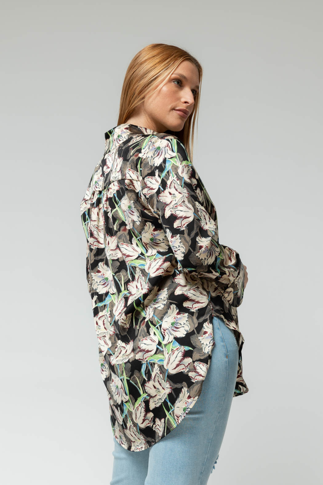 Black Floral Blogger Shirt