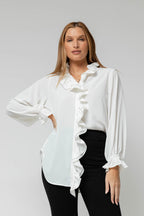 Ivory Double Frill Blouse