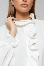 Ivory Double Frill Blouse