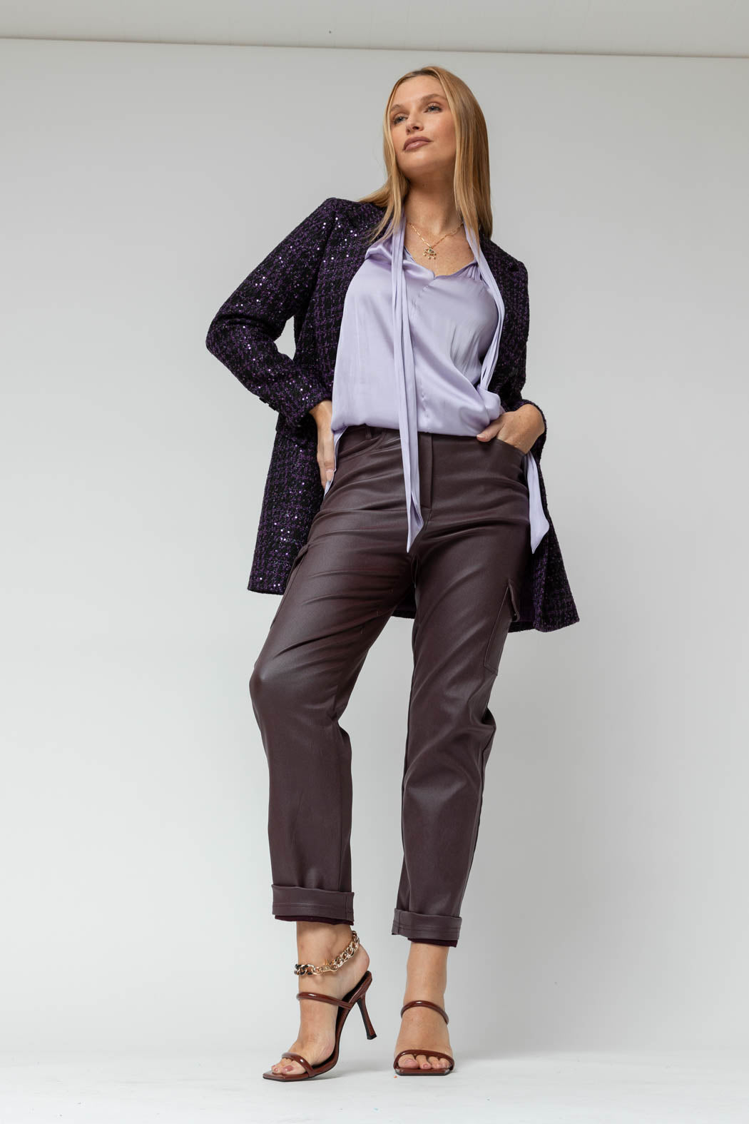 Plum Waxed Cargo Pant