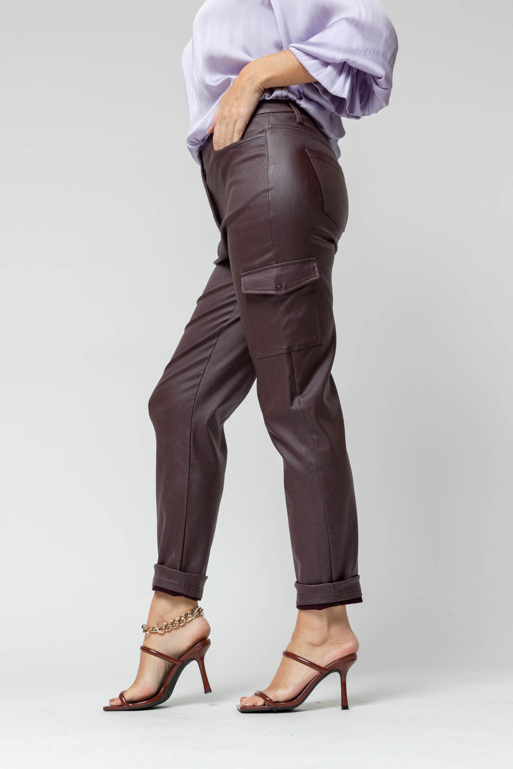 Plum Waxed Cargo Pant