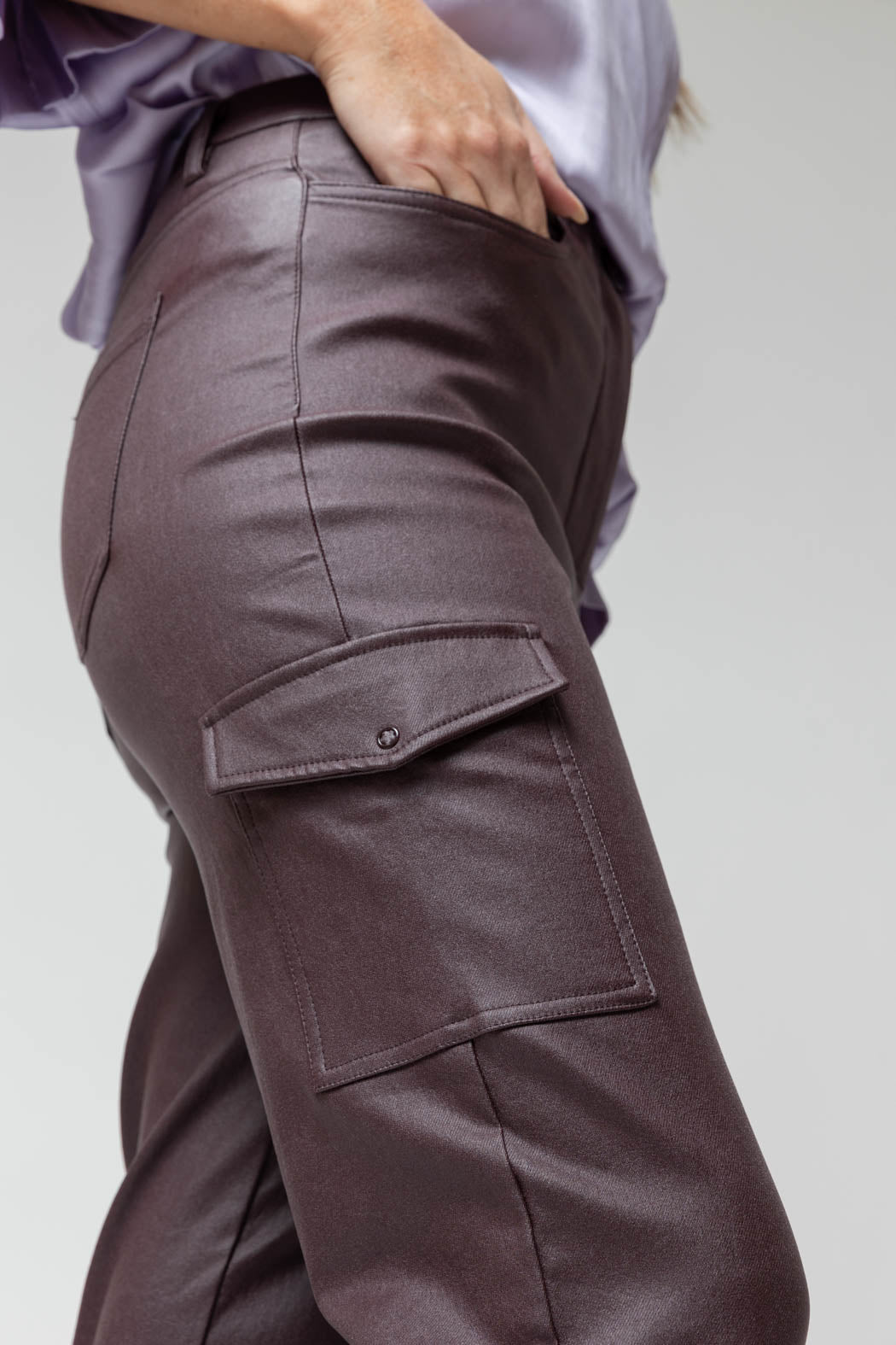 Plum Waxed Cargo Pant