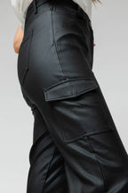 Black Waxed Cargo Pant