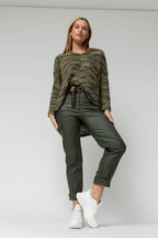 Khaki Waxed Cargo Pants- Sale