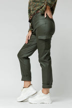 Khaki Waxed Cargo Pants- Sale