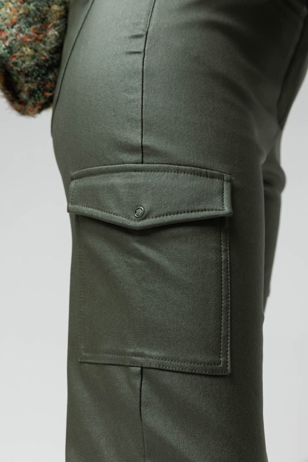 Khaki Waxed Cargo Pants- Sale