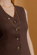 Mocha Ponte Tailored Vest