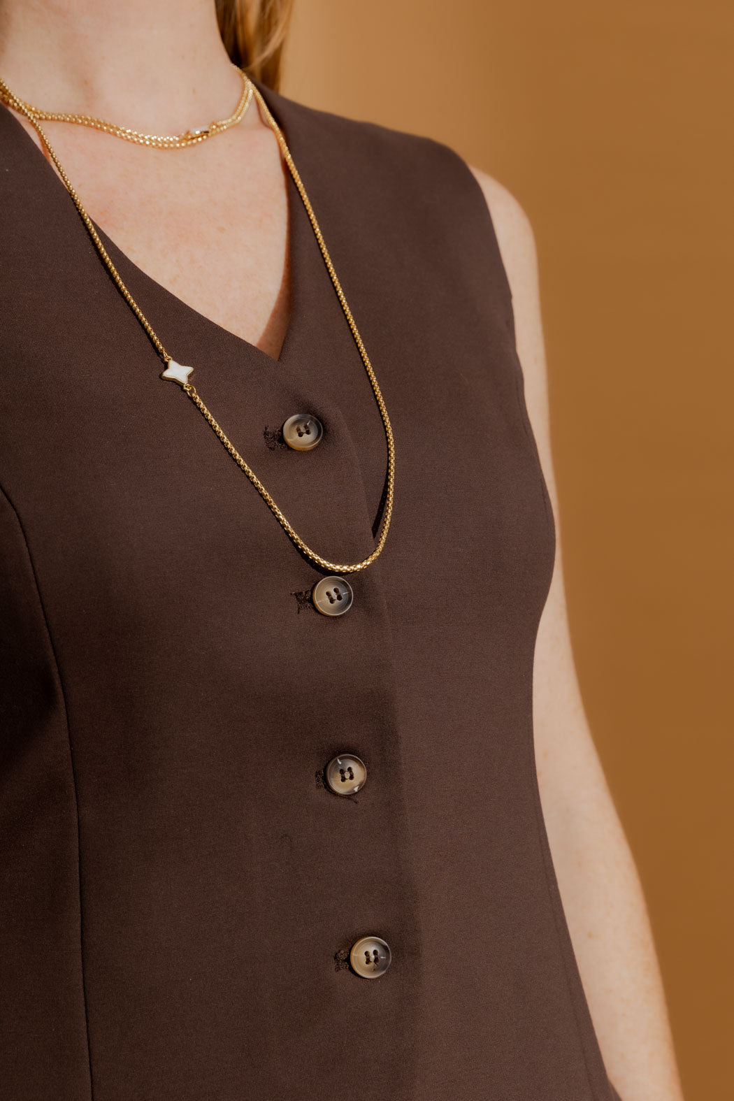 Mocha Ponte Tailored Vest