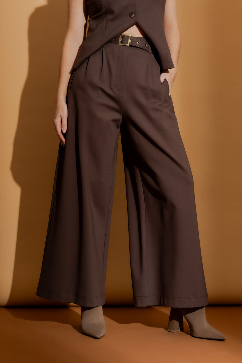 Mocha Ponte Culotte Pant
