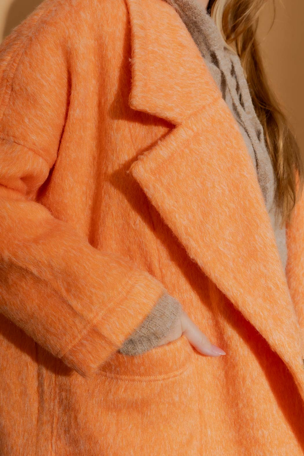 Orange Cocoon Pea Coat