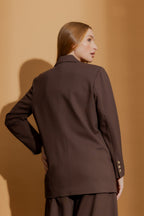 Mocha Ponte Boyfriend Blazer