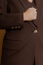 Mocha Ponte Boyfriend Blazer