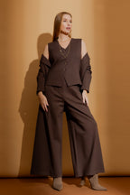 Mocha Ponte Tailored Vest