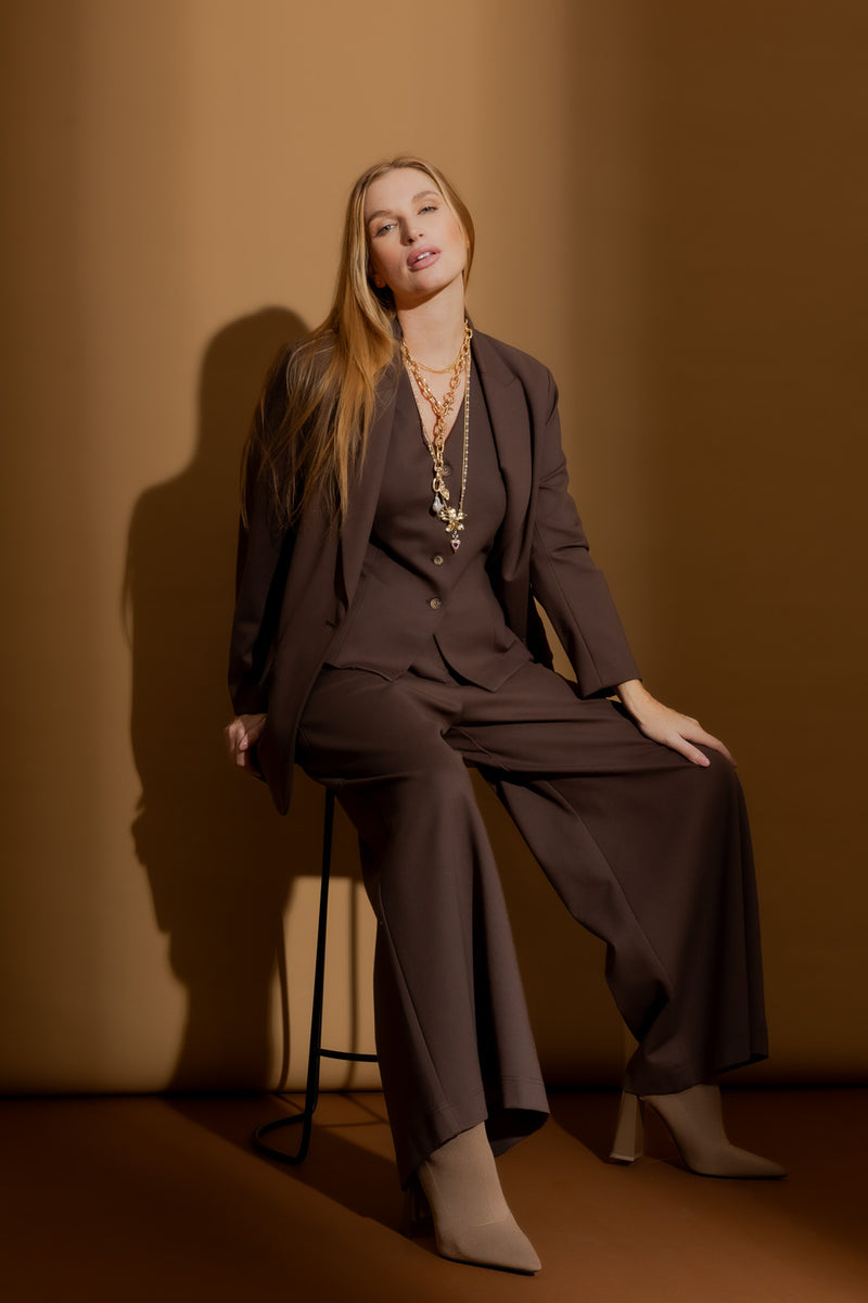 Mocha Ponte Culotte Pant