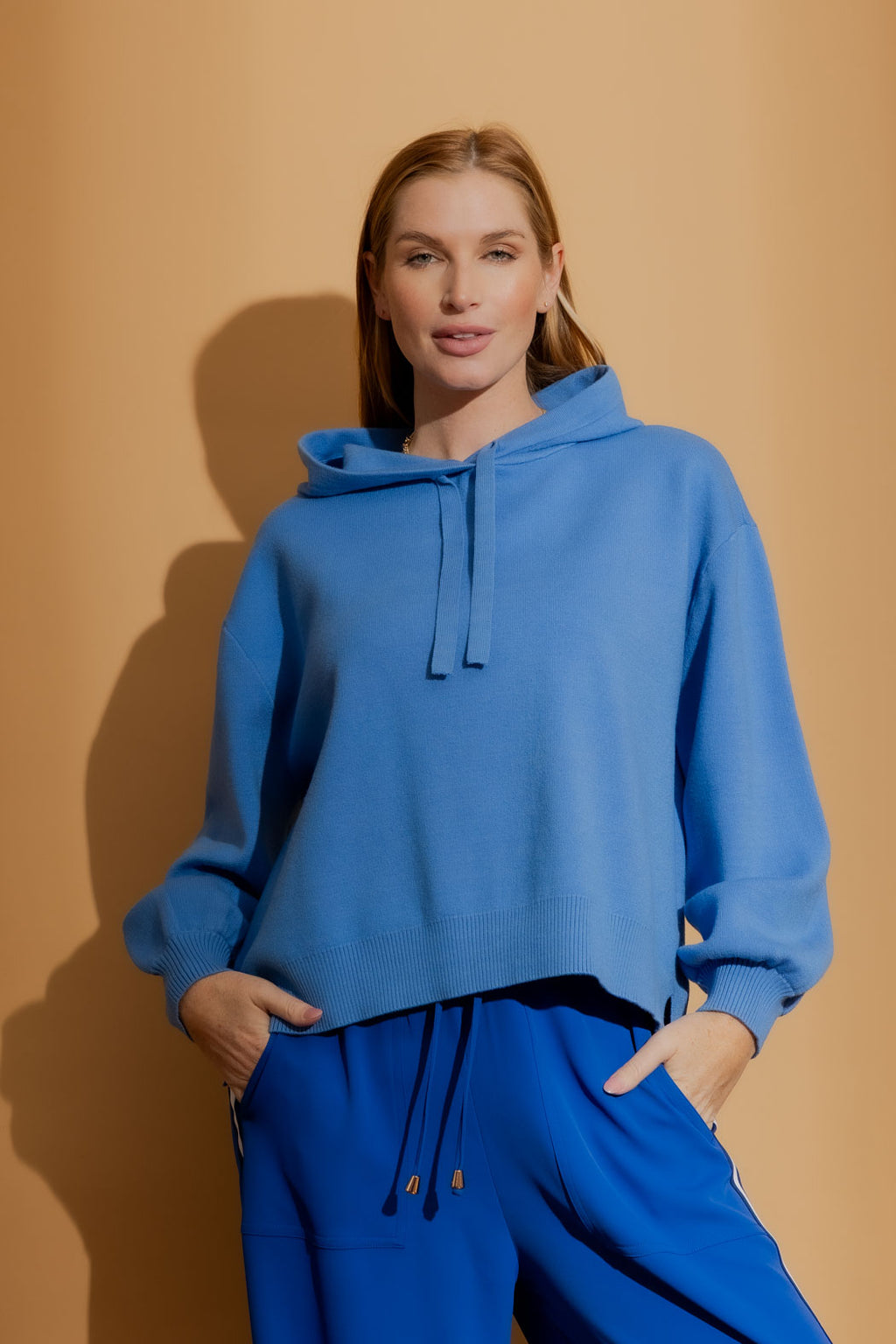 Cornflower Knit Hoodie Cornflower S