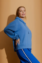 Cornflower Knit Hoodie Cornflower S