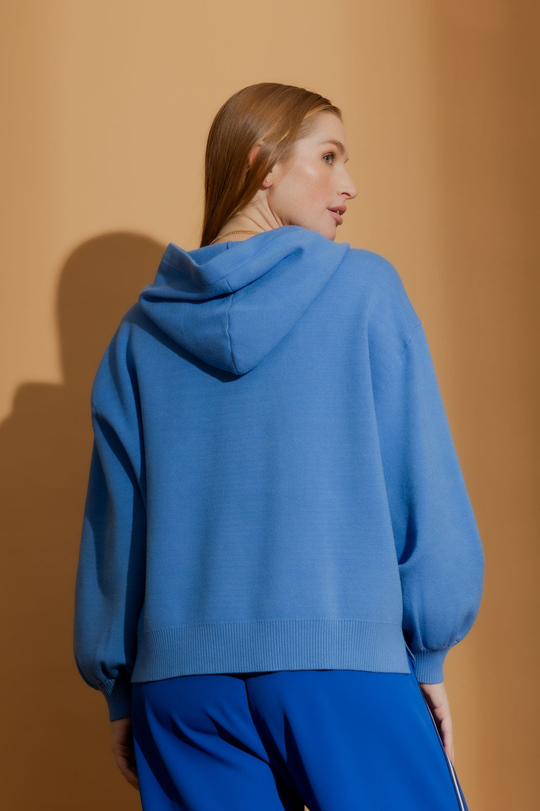 Cornflower Knit Hoodie Cornflower S