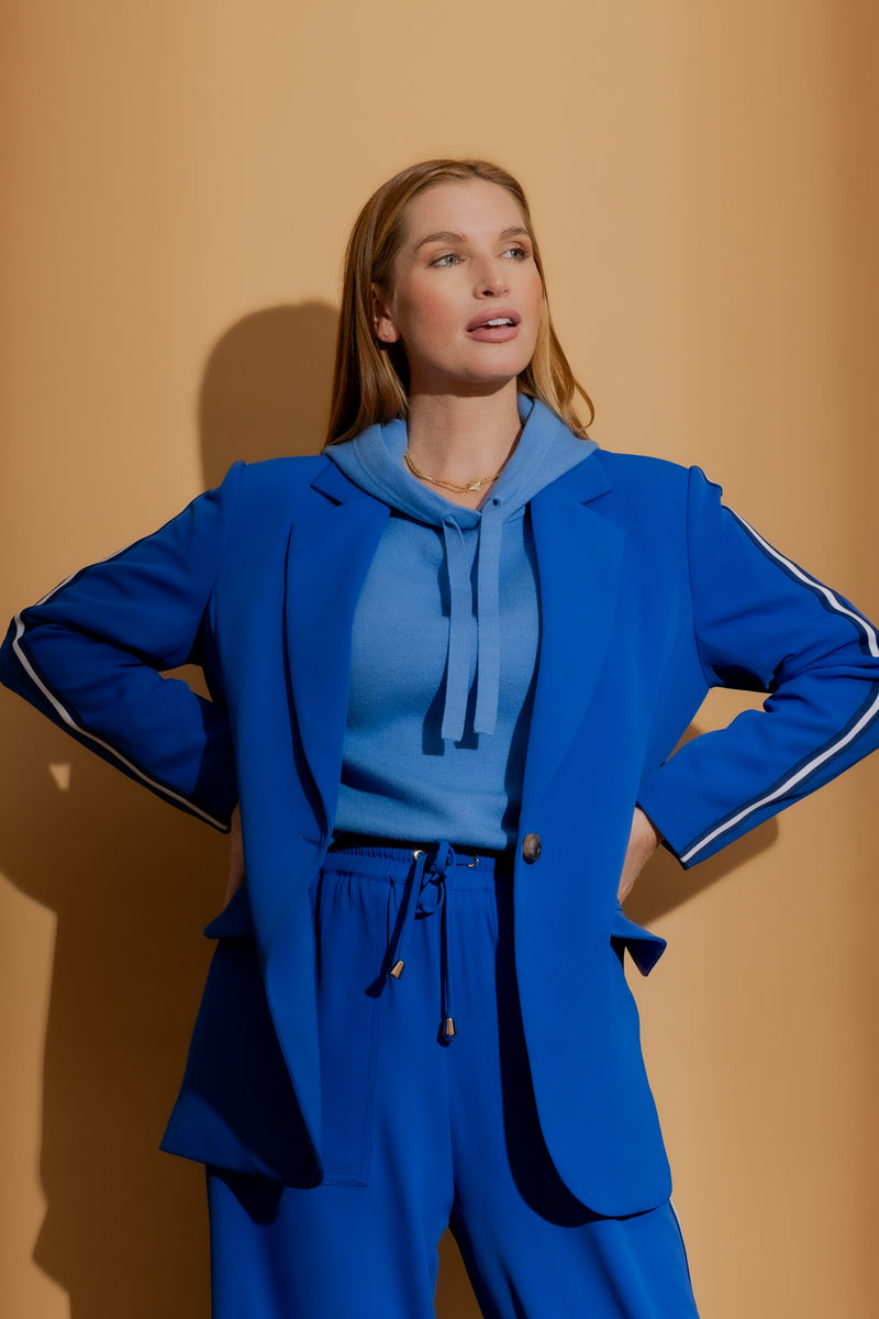 Cobalt Stripe Boyfriend Blazer