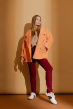 Orange Cocoon Pea Coat