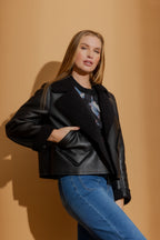 Black Shearling Reversible Jacket