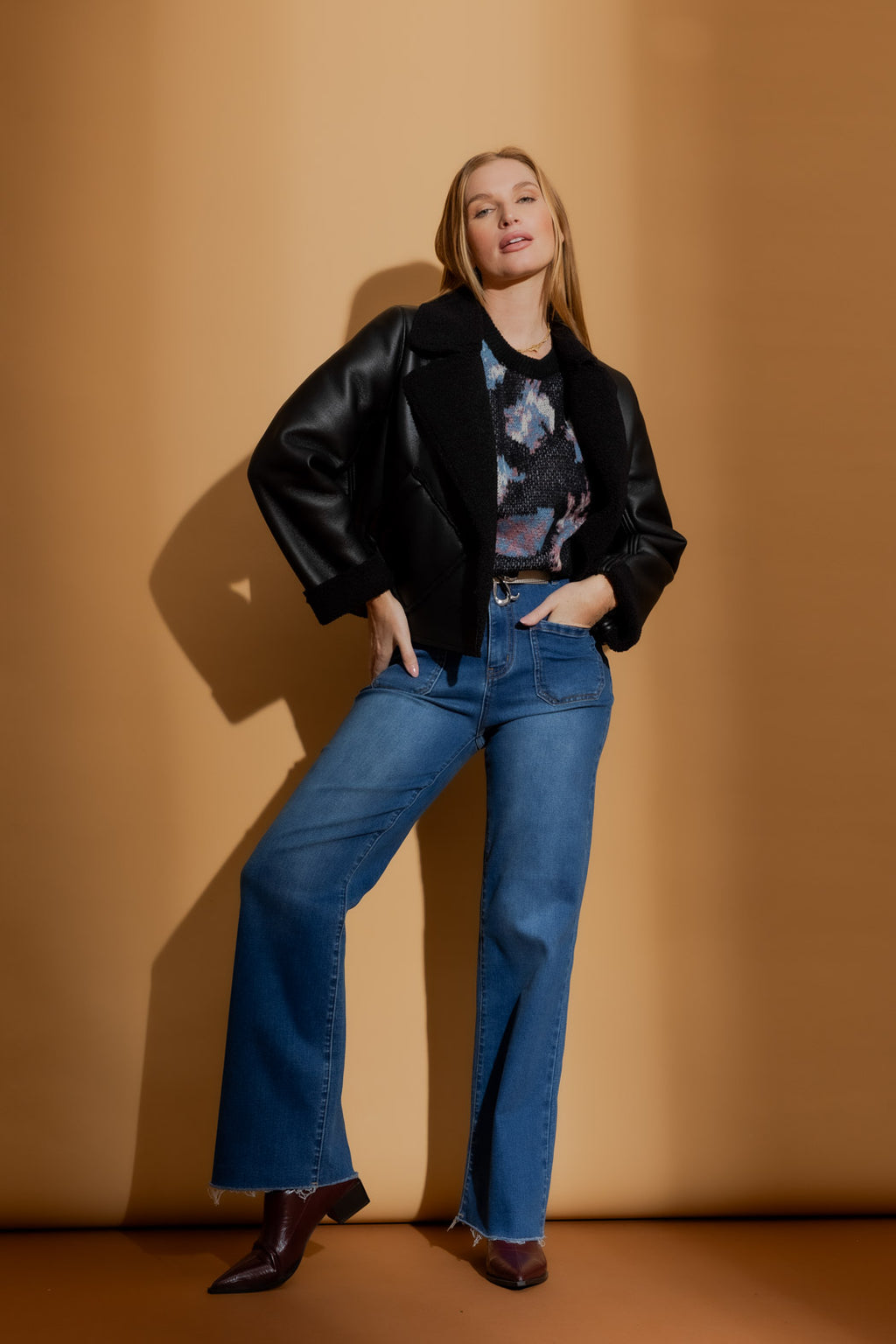 Black Shearling Reversible Jacket