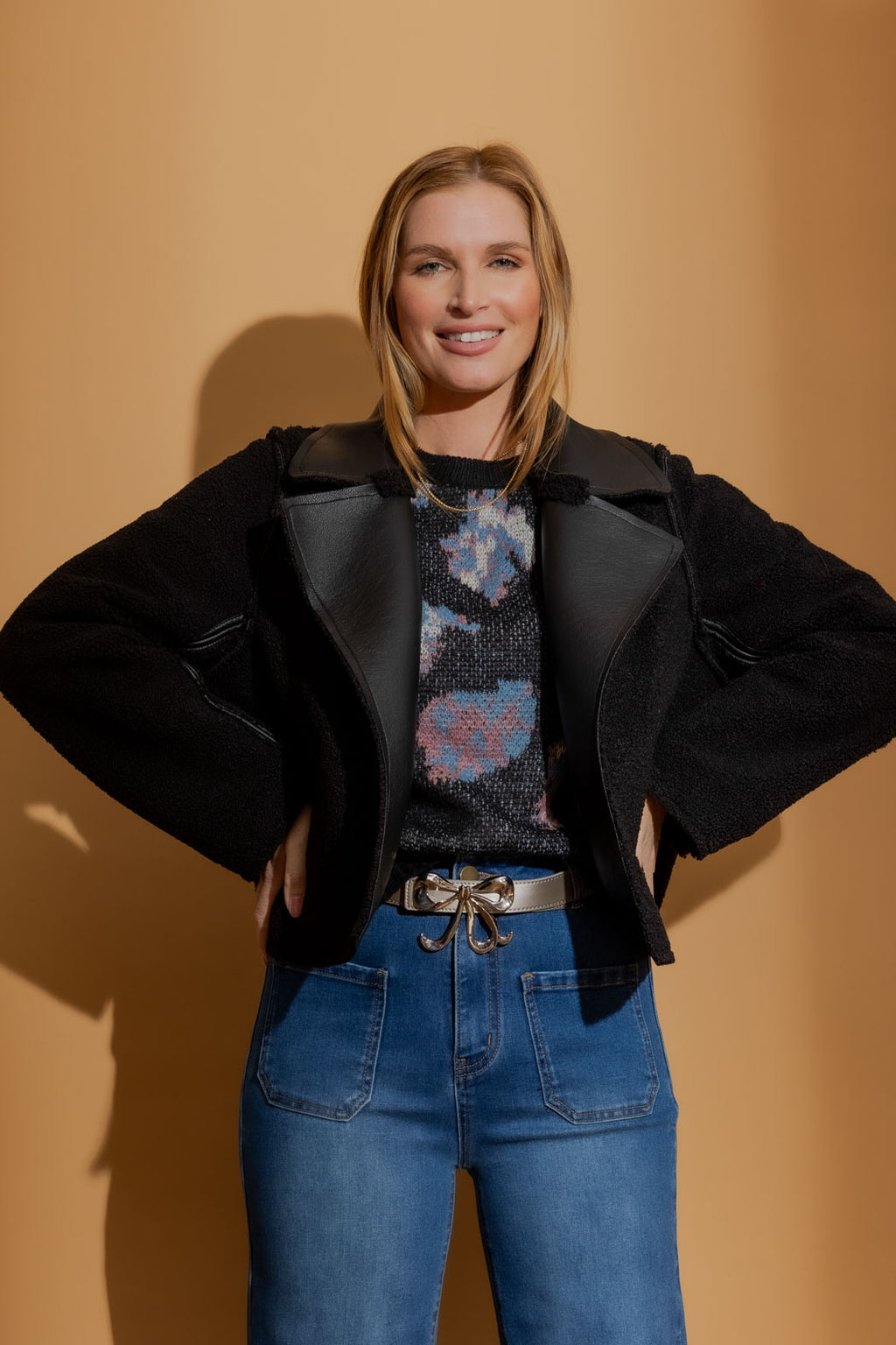 Black Shearling Reversible Jacket