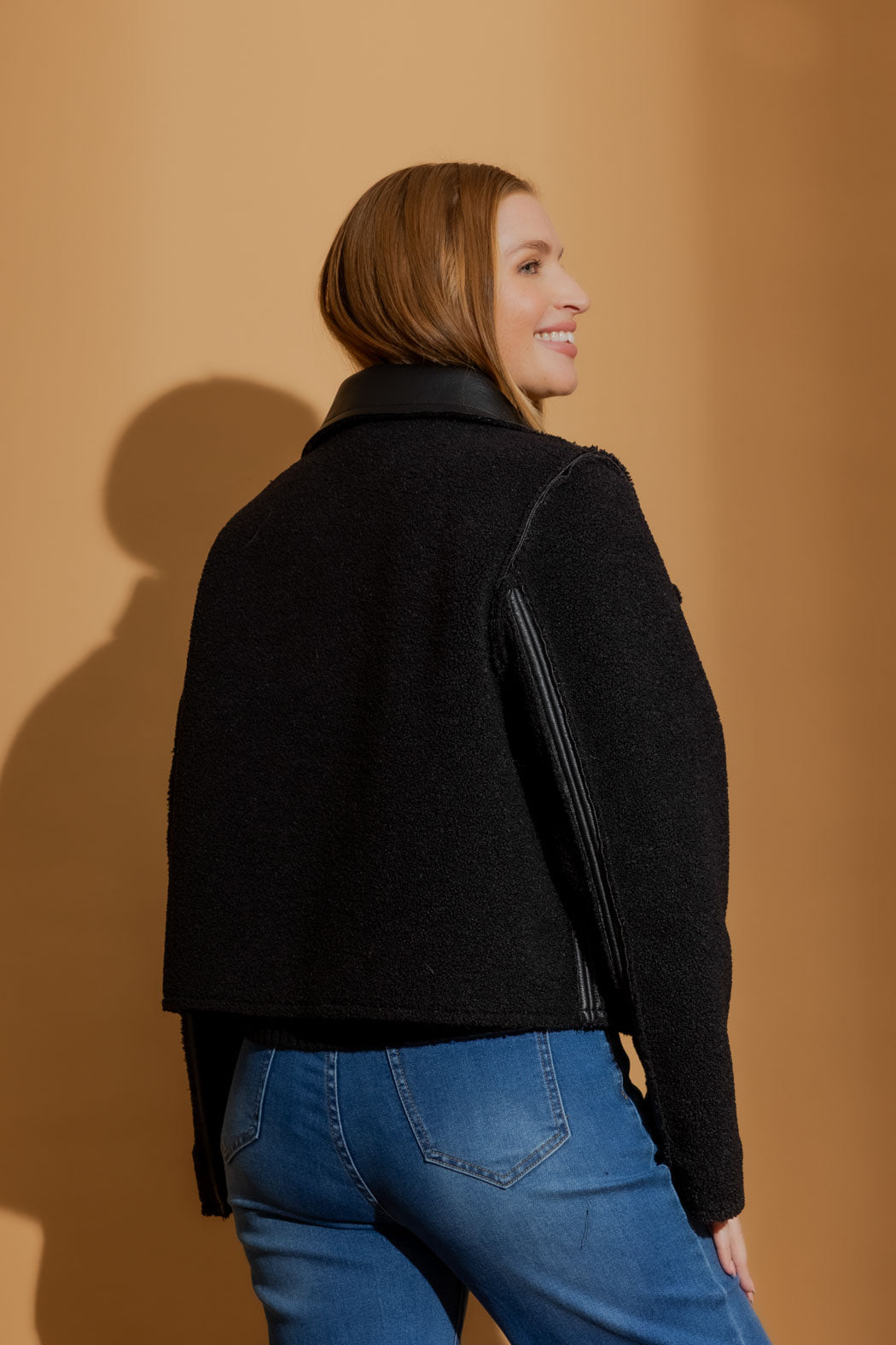 Black Shearling Reversible Jacket