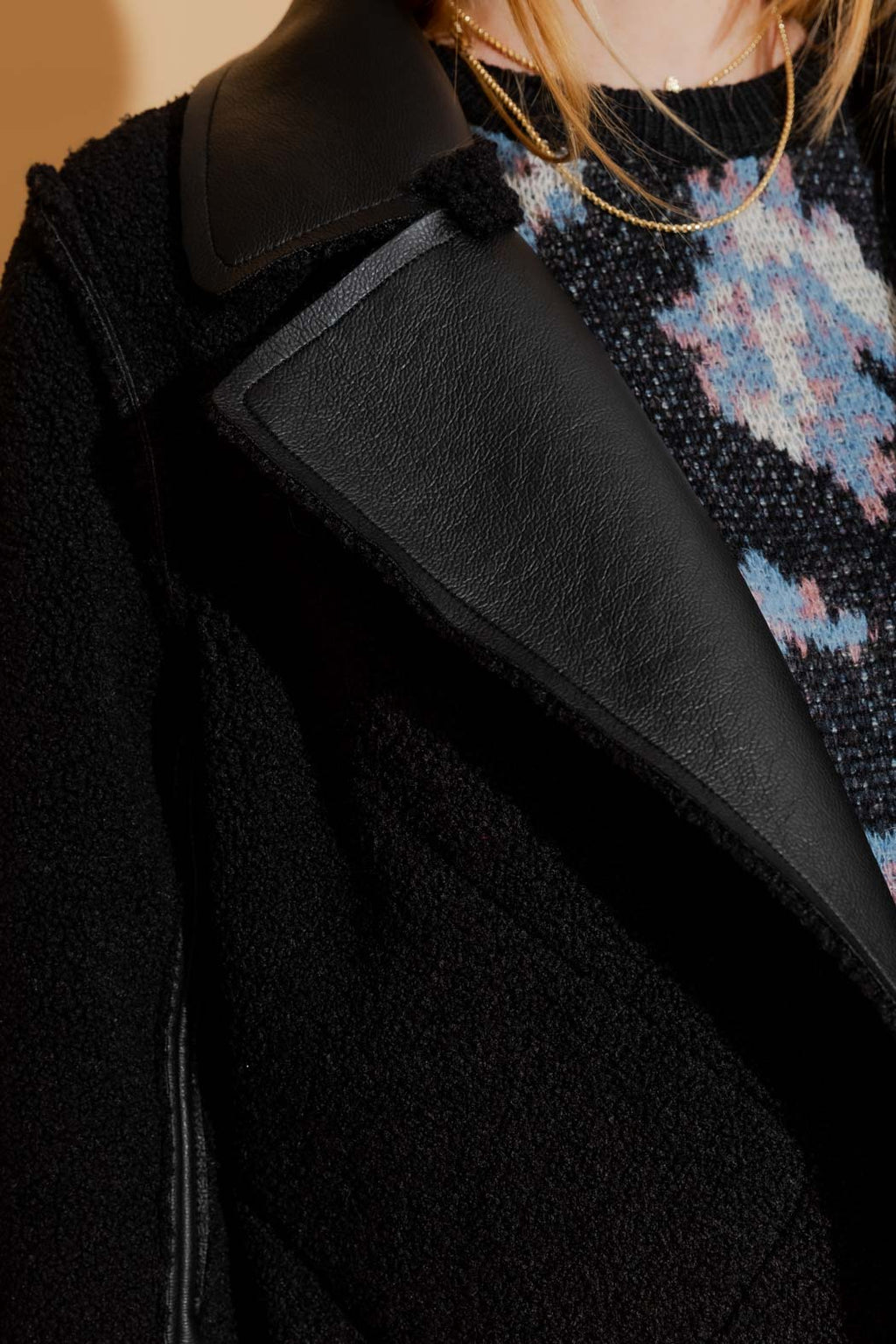 Black Shearling Reversible Jacket