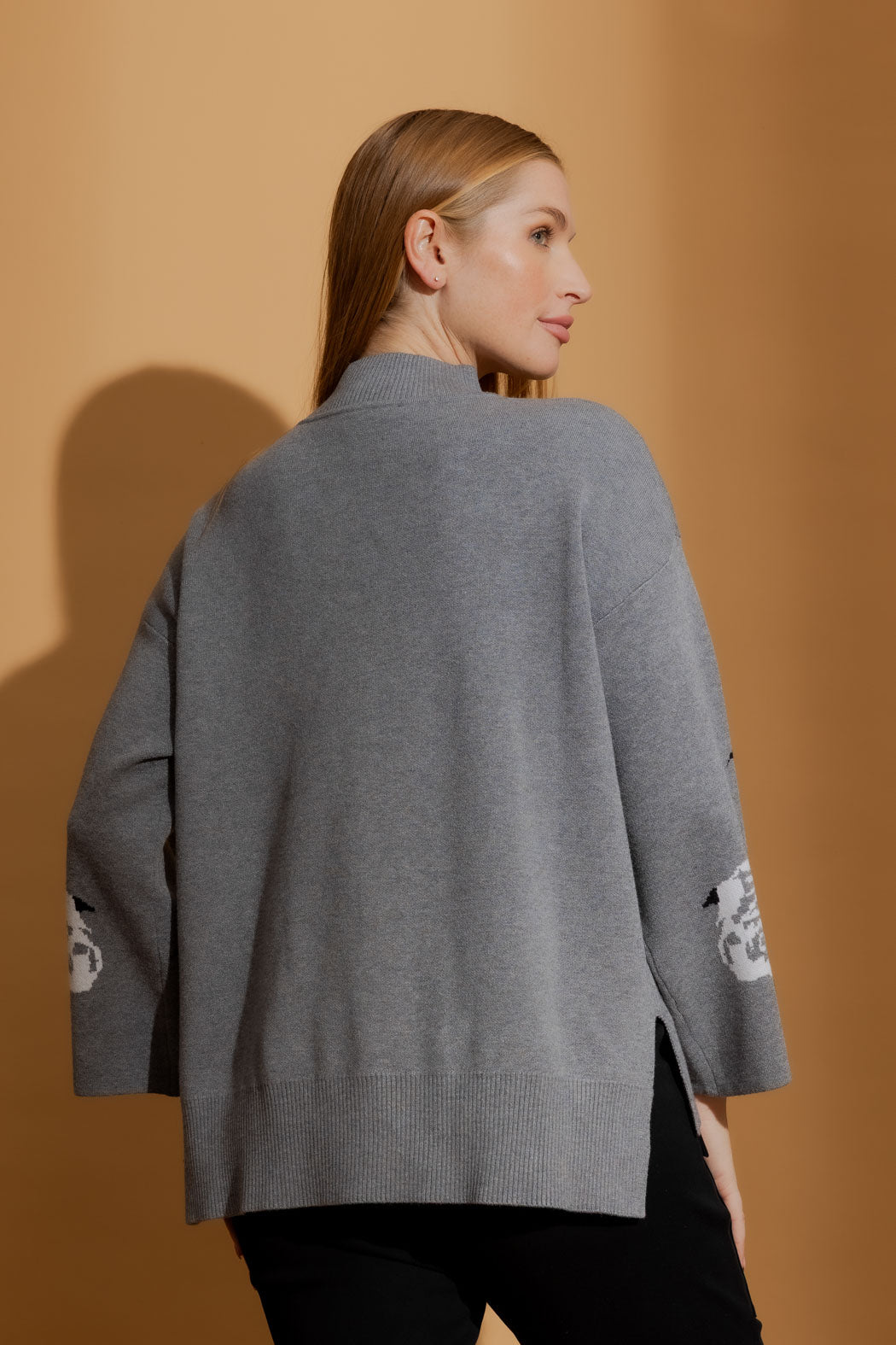 Grey Blossom Knit Jumper Grey S
