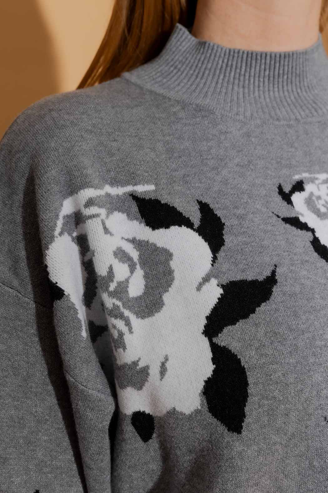 Grey Blossom Knit Jumper Grey S