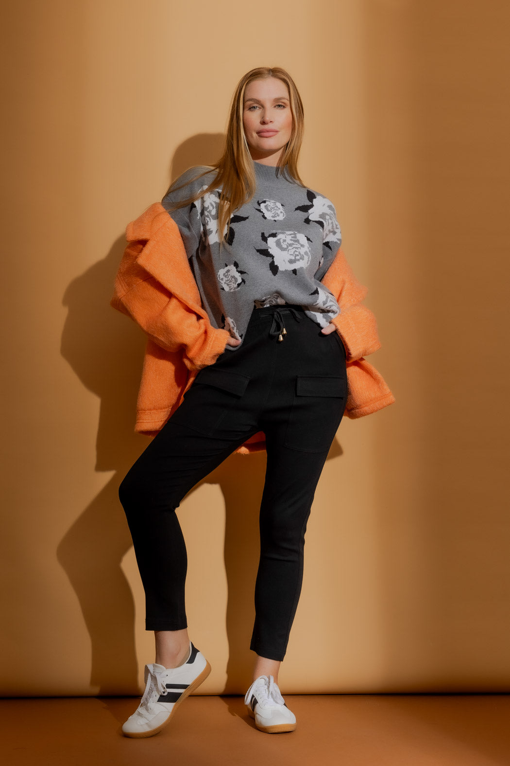Grey Blossom Knit Jumper Grey S