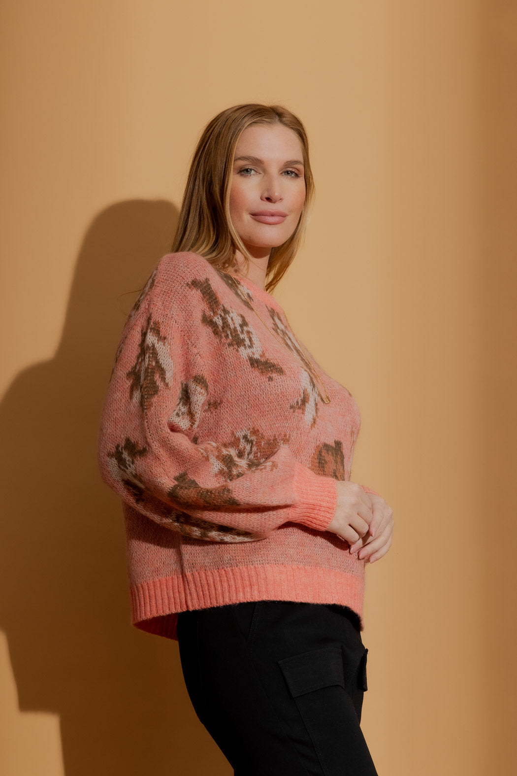 Coral Floral Bell Jumper Coral S