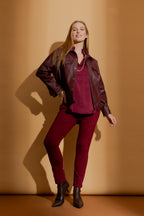 Burgundy Premium Ponte Cargo Jogger Pant
