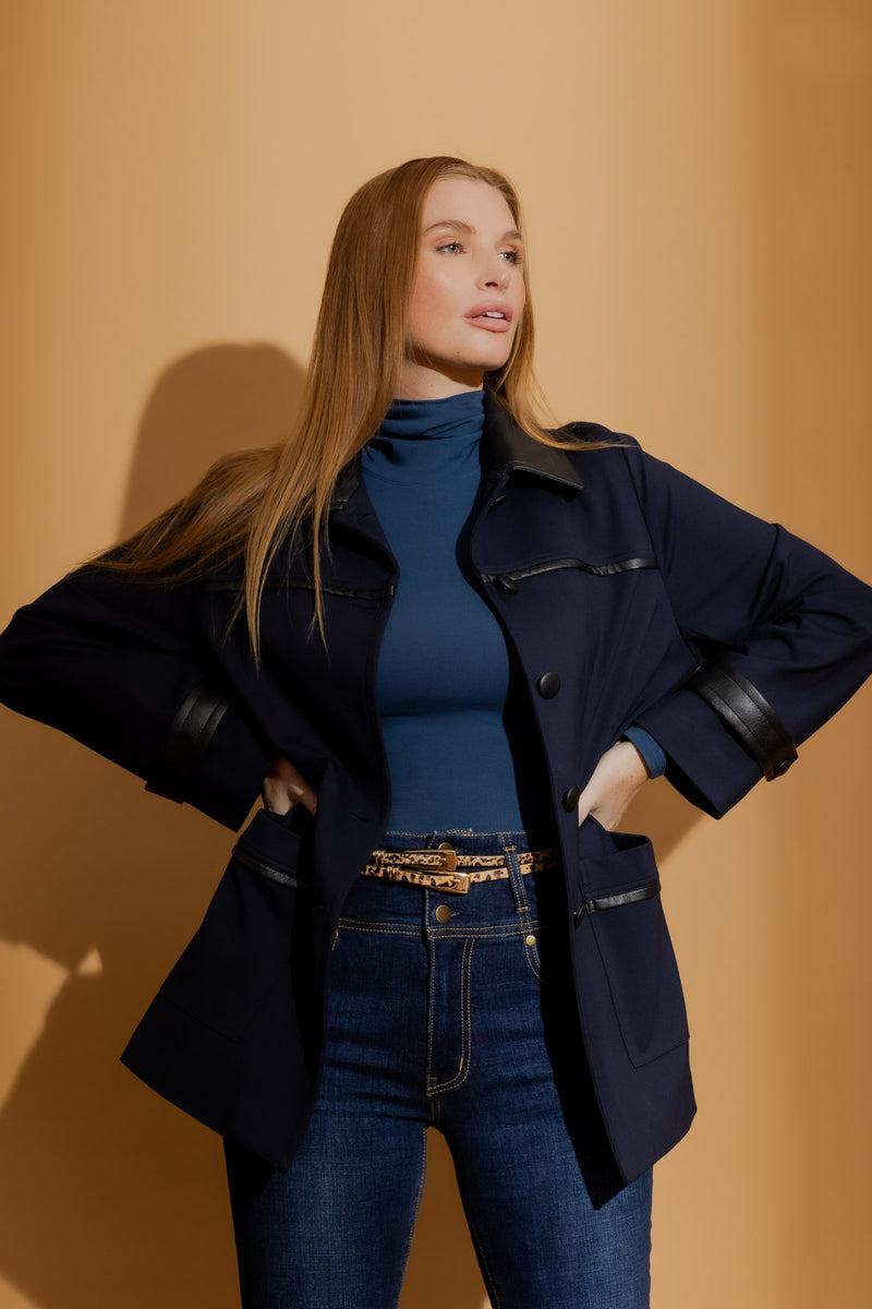 Navy Ponte London Coat