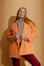 Orange Cocoon Pea Coat
