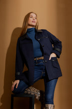 Navy Ponte London Coat