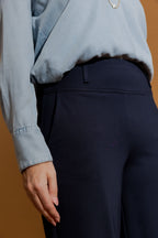 Navy Ponte Long Culotte